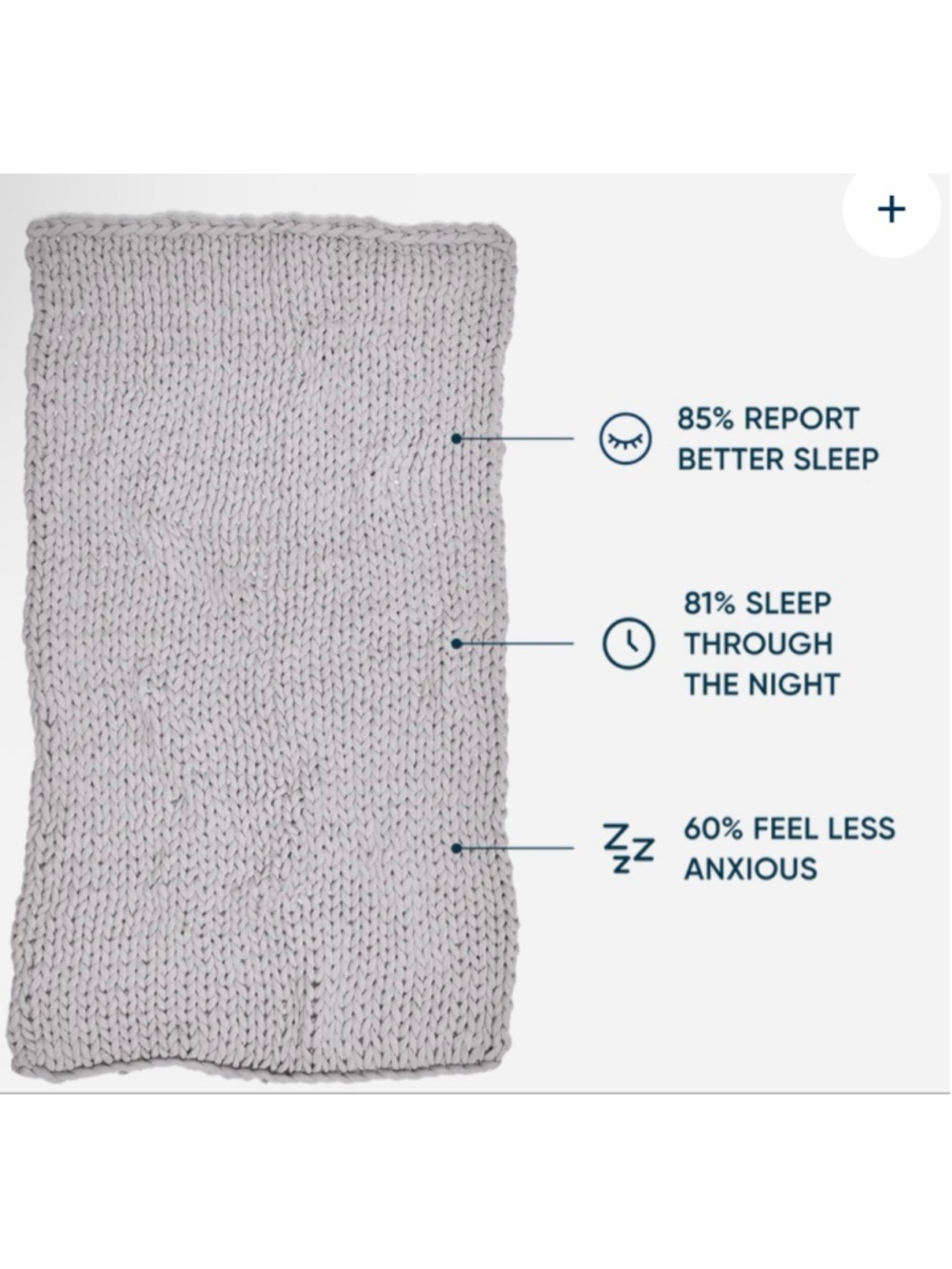 New Bearaby Moonstone Grey Cotton Napper Weighted Blanket 20 lbs - Picture 3 of 7